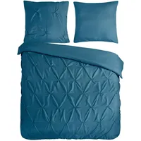 PURE luxury collection Elegence Uni Blau 200 x 200 cm + 2 x 80 x 80 cm