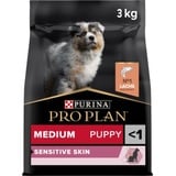 Purina Pro Plan Medium Sensitive Skin, Welpenfutter trocken, reich an Lachs, 1er Pack (1 x 3 kg)