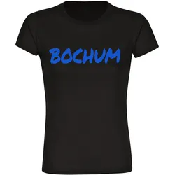 multifanshop Damen T-Shirt - Bochum - Textmarker - Druck blau - Frauen