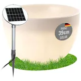 8 seasons Design Solar LED Pflanzkübel 59 x 39cm, Shining Curvy Pot XM (weiß), warmweißes Licht, Dämmerungssensor – wetterfest – beleuchteter Blumentopf für außen (Garten, Terrasse, Balkon)