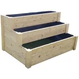 Westmann Hochbeet Urban Gardening Stufenbeet 120 x 76 x 64 cm natur