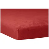 Traumschlaf Spannbettlaken Flauschbiber 120 x 200 - 130 x 200 cm rot