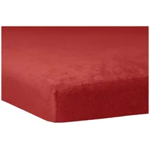 Traumschlaf Spannbettlaken Flauschbiber 120 x 200 - 130 x 200 cm rot