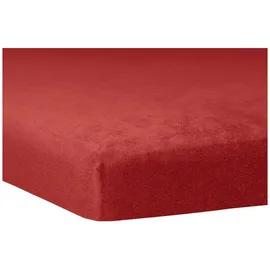 Traumschlaf Spannbettlaken Flauschbiber 120 x 200 - 130 x 200 cm rot