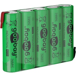 Goobay 5x AA (Mignon) - 2100 mAh - Lötfahne (Z), Nickel-Metallhydrid Akku (NiMH), 6 V