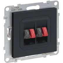 Legrand SEANO Lautsprecher-Anschluss 2-fach mit Federklemmen (Rot/Schwarz), anthrazit lackiert, 765477