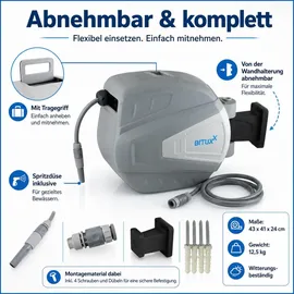 BITUXX Schlauchtrommel 30 m grau