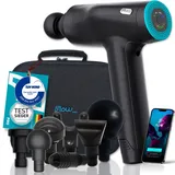 Flow Pro Profi-Massagepistole 7 Aufsätze 4 Stufen 100W 14mm Amplitude