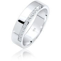 Elli PREMIUM Ring Damen Bandring Basic Diamanten (0.06 ct.) 925 Sterling Silber