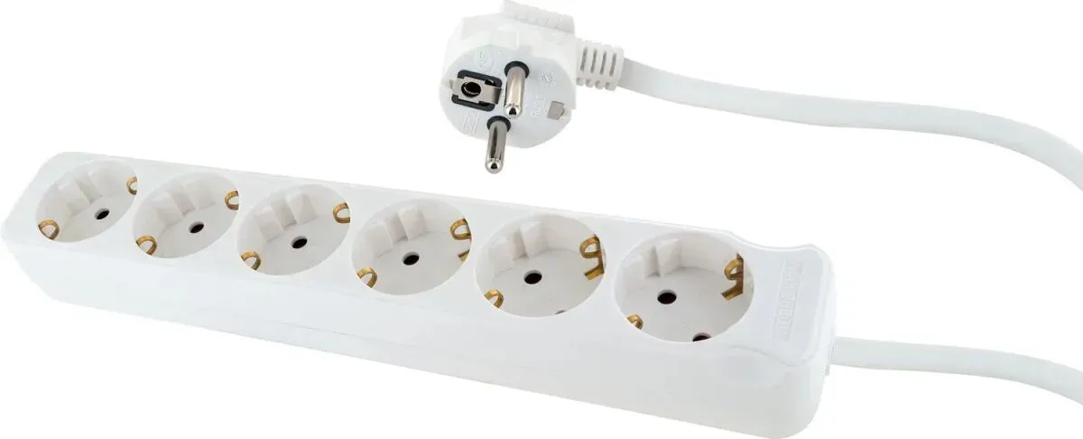 Schwaiger STSL0614 Verlängerungskabel 1,4 m 6 AC-Ausgänge Drinnen Weiß