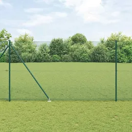 vidaXL Maschendrahtzaun 1,5 x 25 m Grün/Stahl