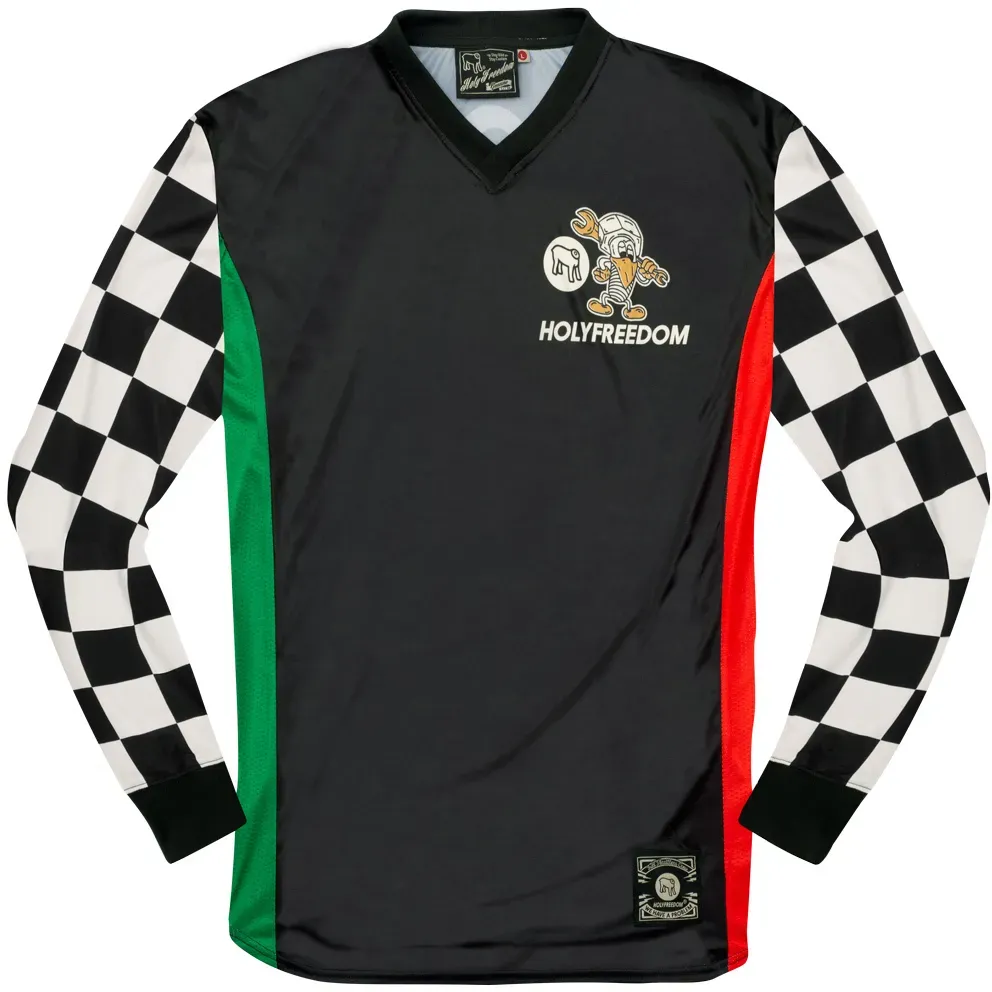 HolyFreedom Dirty Sir Cock Motorcross Jersey, zwart-wit, 2XL Voorman