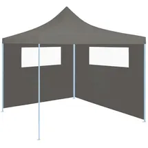vidaXL Pavillon-Seitenwand mit Fenstern 6x2 m Anthrazit
