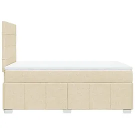 vidaXL Boxspringbett mit Matratze Creme 120x200 cm Stoff