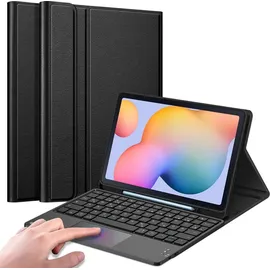 Fintie Tastatur Hülle für Samsung Galaxy Tab S6 Lite 10,4 Zoll 2024/2022/2020 Tablet mit Magnetisch Abnehmbarer Deutscher Tastatur und Touchpad Keyboard, Schwarz
