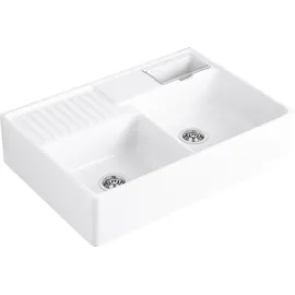 Villeroy & Boch Spülstein Doppelbecken chromit + Handbetätigung