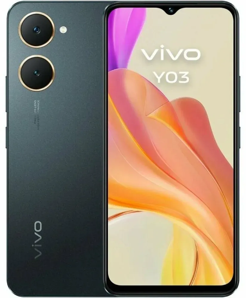 Smartphone Vivo Y03 Octa Core 4 GB RAM 128 GB Schwarz