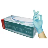 Nitras Medical NITRAS BLUE WAVE Nitril Einmalhandschuhe, blau, Unsteril, Rollrand, puderfrei, beidseitig tragbar, 1 Packung = 100 Stück, Größe XL