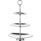 Edzard Etagere Gulf mit 3 Ebenen, oval, Edelstahl gehämmert hochglanzpoliert, Höhe 49 cm