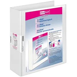 Veloflex 10 VELOFLEX VELODUR® Präsentationsringbücher 4-Ringe weiß 7,0 cm DIN A4