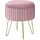 Woltu Runder Hocker Samt Ø31,5 x H37,5 cm Hellrosa