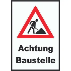 Achtung Baustelle Schild Arbeitsstelle A0 (841x1189mm)