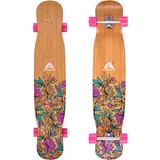 Apollo Dancer Longboard 46 x 9.5 Zoll, mit ABEC 9 Kugellager, naturholzfarben|orchideenpink|türkis 46"