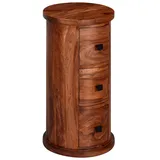 KADIMA DESIGN Design Sideboard Sheesham Massivholz 35x65x35 cm, Schränkchen mit 3 | Gr.: onesize