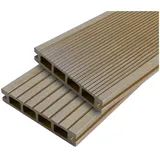 Terrassendiele Aus Doppelzelligem Verbundholz – Farbe – Hellbeige, Dicke – 25 Mm, Breite – 14 Cm, Länge – 360 Cm, Überdachte Fläche In M2 – 0,5