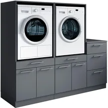 laundreezy Mehrzweckschrank-Set 186 x 162 x 68 cm Grau