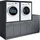 laundreezy Mehrzweckschrank-Set 186 x 162 x 68 cm Grau
