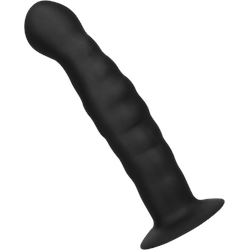 Gerillter Analdildo aus Silikon, 14,5 cm, schwarz