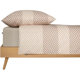 SCHIESSER Maribel Fischgrat Taupe 135 x 200 cm + 80 x 80 cm