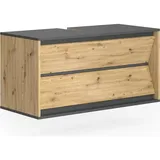 Vichy, Waschbeckenunterschrank, Waschbeckenunterschrank Edelin, Anthrazit/Artisan, 100 x 50 cm mit 2 Schubladen (100 x 50 x 45 cm)