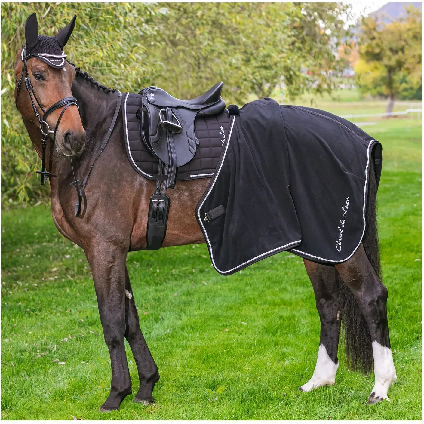 Cheval de Luxe Abschwitzdecke black/silver 125 cm