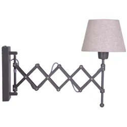 Wandleuchte Wandlampe Schlafzimmerleuchte braun Stoff 1 flammig verstellbar