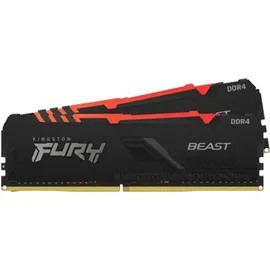 Kingston FURY Beast RGB 16GB 3200MT/s DDR4 CL16 DIMM RAM, Schwarz