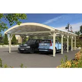 SKANHOLZ Franken Bogendach Doppelcarport aus Leimholz 6,35 x 9,69 cm unbehandelt