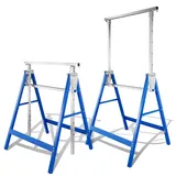 Cecaylie 2x Gerüstbock Arbeitsbock Tragkraft 200 kg 7-fach klappbock Böcke Höhenverstellbar 80-130 cm Metall Arbeitsböcke Gestelle Gerüstböcke Unterstellbock klappböcke