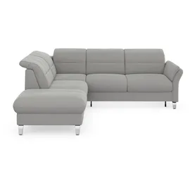 sit&more Ecksofa SIT & MORE "Grenoble L-Form mit Federkern", silber, B:247cm H:85cm T:222cm, Sofas, Ecksofa, wahlweise mit Bettfunktion, Bettkasten, Arm- und Kopfteilverstellung