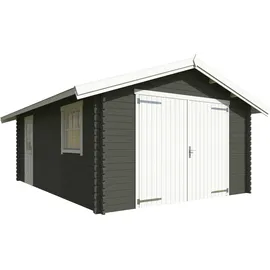 Lasita Maja Yarik Einzelgarage 4,00 x 5,60 m grau/grün mit Seitenwand