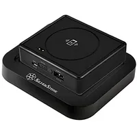 Silverstone SST-QIB052-D Qi Lader mit Docking Station - schwarz Wireless Charger, Schwarz