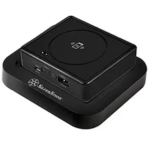 Silverstone SST-QIB052-D Qi Lader mit Docking Station - schwarz Wireless Charger, Schwarz