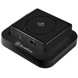 Silverstone SST-QIB052-D Qi Lader mit Docking Station - schwarz Wireless Charger, Schwarz