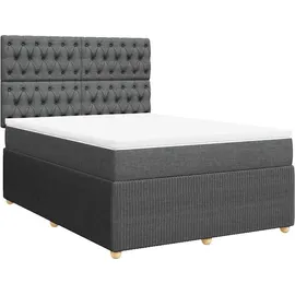 vidaXL Boxspringbett 140 x 200 cm Dunkelgrau