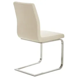 CLP 2er Set Belfort Stoff, moderne Freischwinger mit Polsterung und hoher Rückenlehne, stabiles Edelstahlgestell