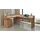 Dmora Schreibtisch Salomone, Eckschreibtisch mit Platte, Mehrzweck-Büroschreibtisch, 180x90h160 cm, Eiche