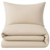 nyvi Biber Winter Bettwäsche Deluxe mit Reißverschluss - Flauschige Bettgarnitur, 100% Baumwolle, 145g/m2, Einlaufschutz Farbe:Beige;Größe:135x200 cm