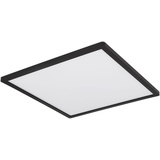 GLOBO Badezimmer Lampe LED Deckenleuchte Deckenlampe IP44 LED Panel, dimmbar 3 Stufen über Wandschalter, Backlight, schwarz, 24W 2300Lm warmweiß, LxH 42x2,5 cm