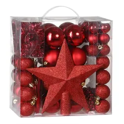 Deuba Casaria Weihnachtskugeln Christbaumschmuck 77tlg. Rot